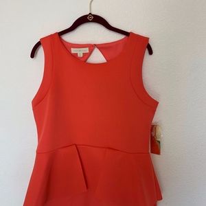 Nicki Minaj Orange/Pink Sleeveless Peplum Top